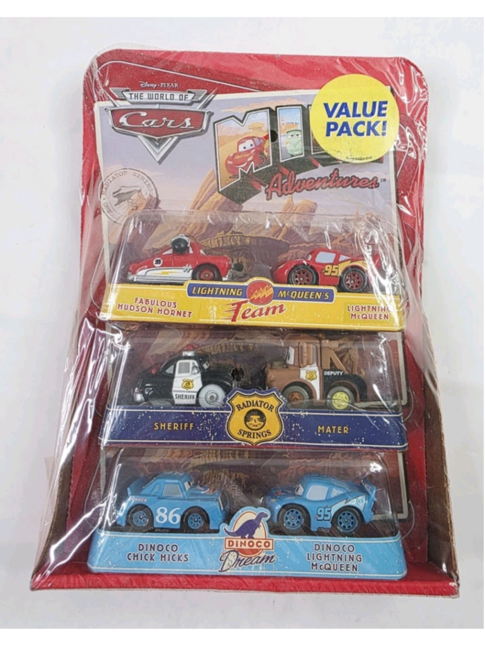 Disney Pixar Cars Mini Adventures Value 6 Pack Sheriff Mater Lightning McQueen
